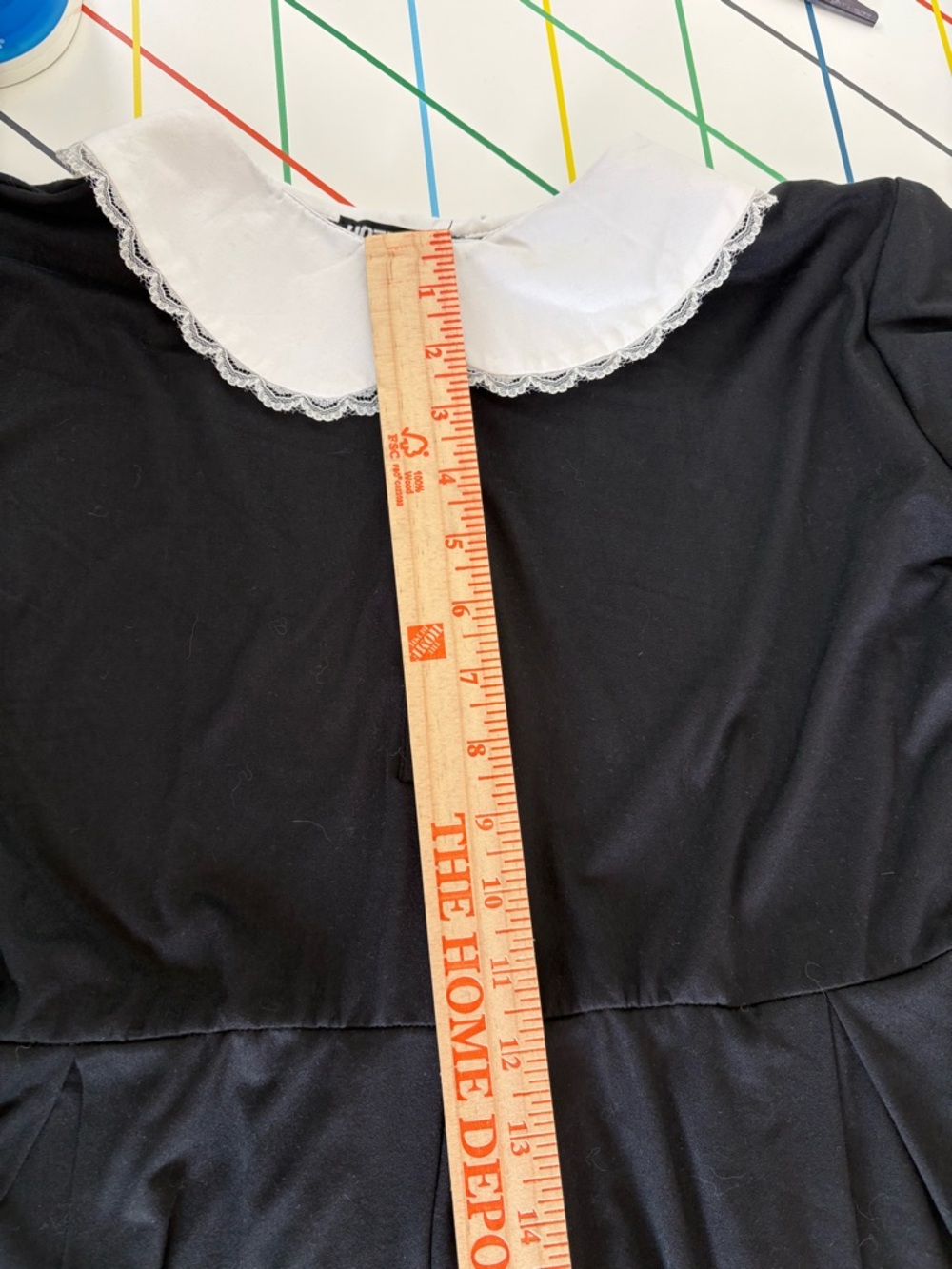 Hot Topic Goth Kawaii black dress w/ white Peter Pan collar & lace sz 14/16 (1) - Picture 12 of 13